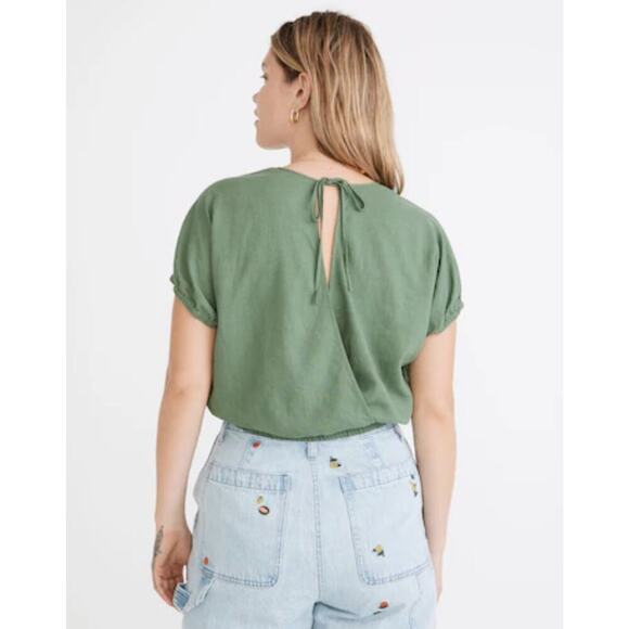 Madewell Women's Top Open Back Dusty Green Size S - Picture 2 of 6